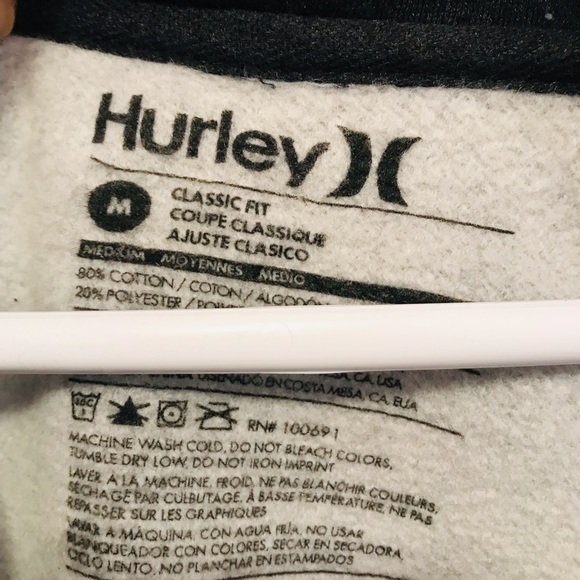 Hurley Hawaii Classic Fit Full Zip Dark Gray Hoodie Medium NWOT - Picture 4 of 5